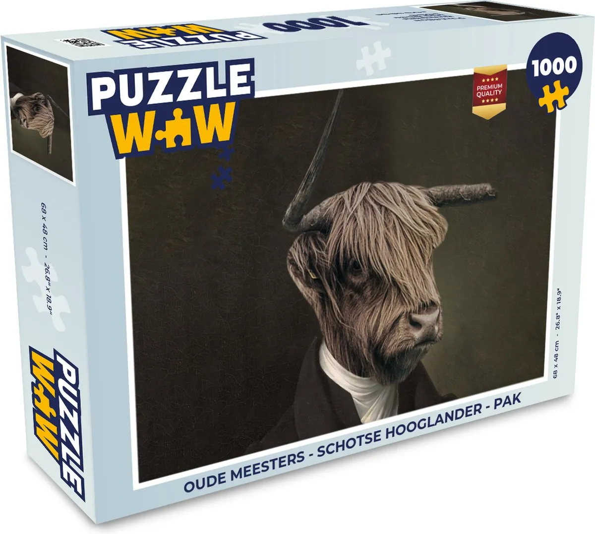 PuzzleWow Oude Meesters Schotse Hooglander Legpuzzel 1000 Stuks - Multicolor