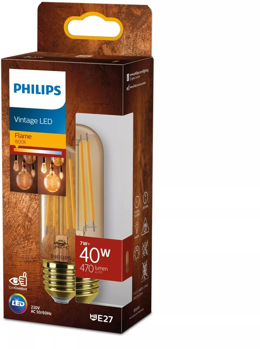 Philips LED Filamentlamp 7W E27