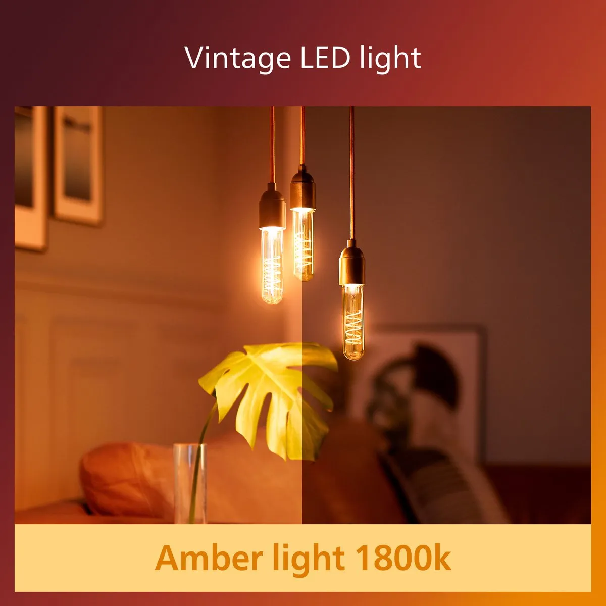 Philips LED Filamentlamp 7W E27 - 1800K Amber