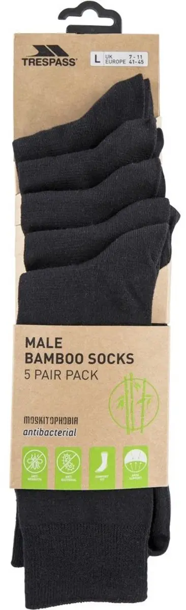 Trespass Socken Daily Socks 5 Pair Pack Black-37-40