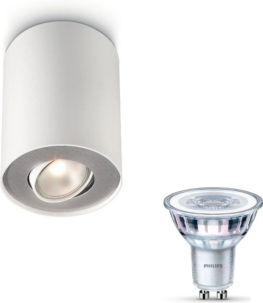 Philips Pillar Opbouwspot GU10 4.8W Warmwit