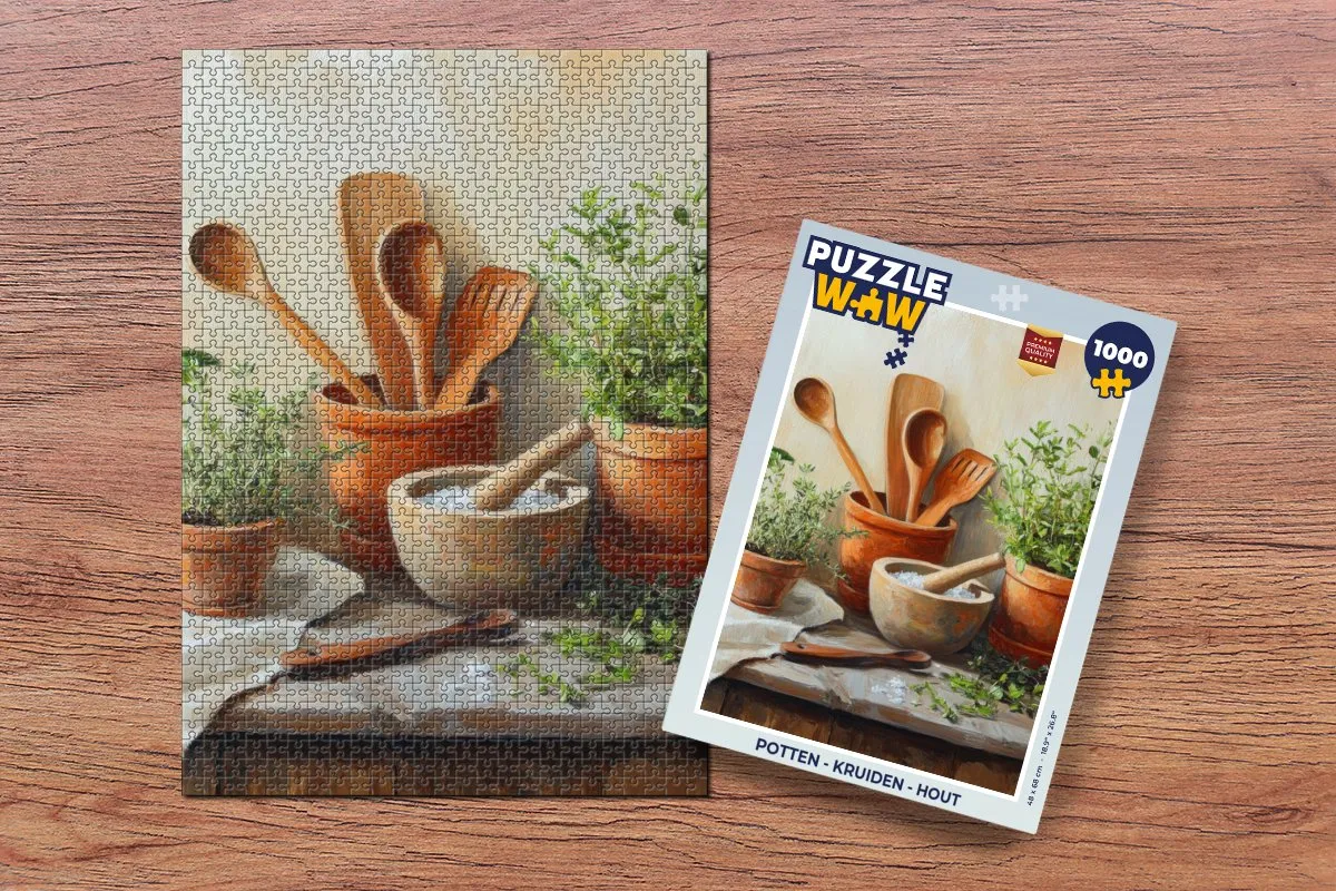 PuzzleWow Kruiden Hout Legpuzzel 1000 Stuks - Stilleven