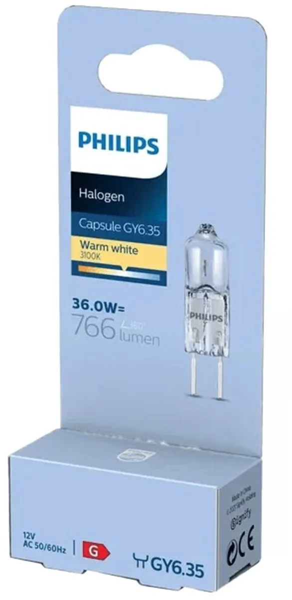 Philips GY6.35 Halogeenlamp 12V 36W - 766lm Warm Wit