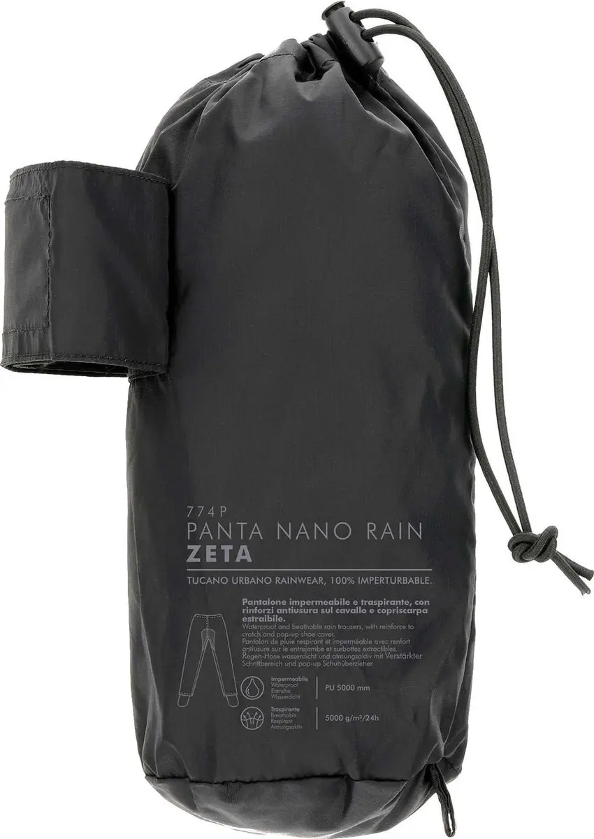 Tucano Urbano Regenbroek Zeta Heren - XS - Zwart - afbeelding 5 van 5