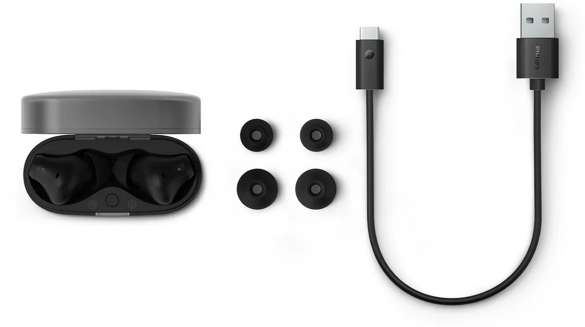 Philips TAT2000 In-Ear Oordopjes - 32u Afspeeltijd - Zwart