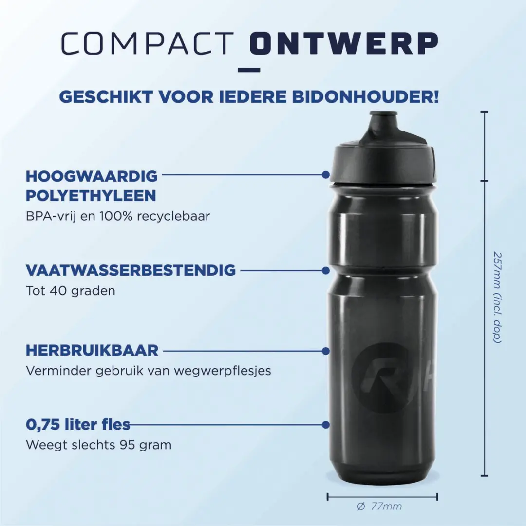 Rogelli Sportbidon 750ml - Zwart - afbeelding 4 van 6