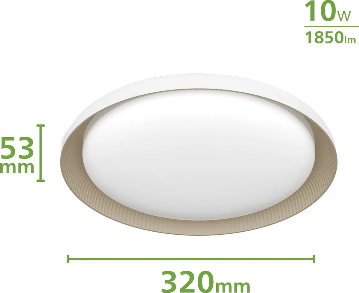 Philips Pebblo Plafondlamp 10W Warmwit - Ø32cm
