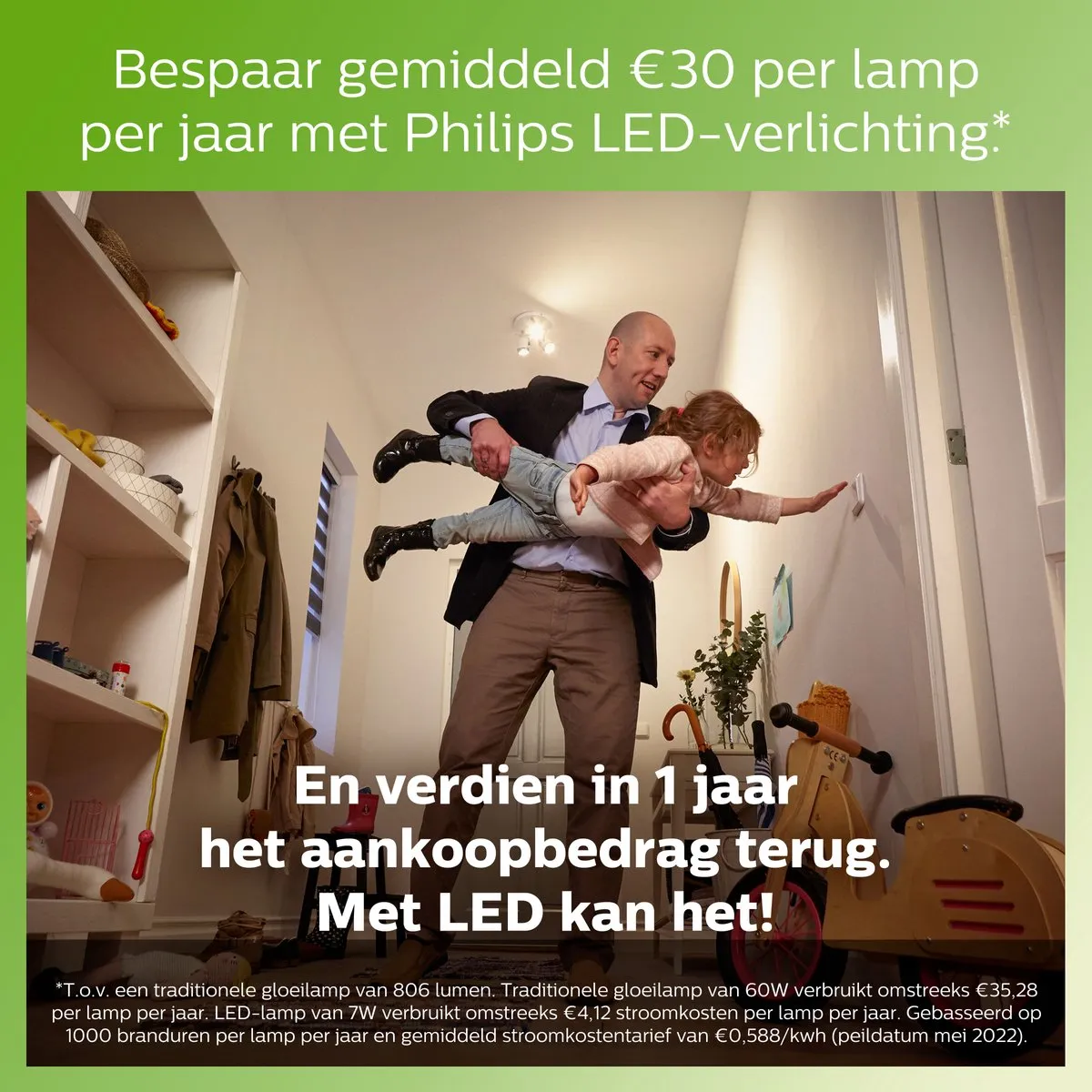 Philips LED Edison Goud E27 - 7W - 1800K