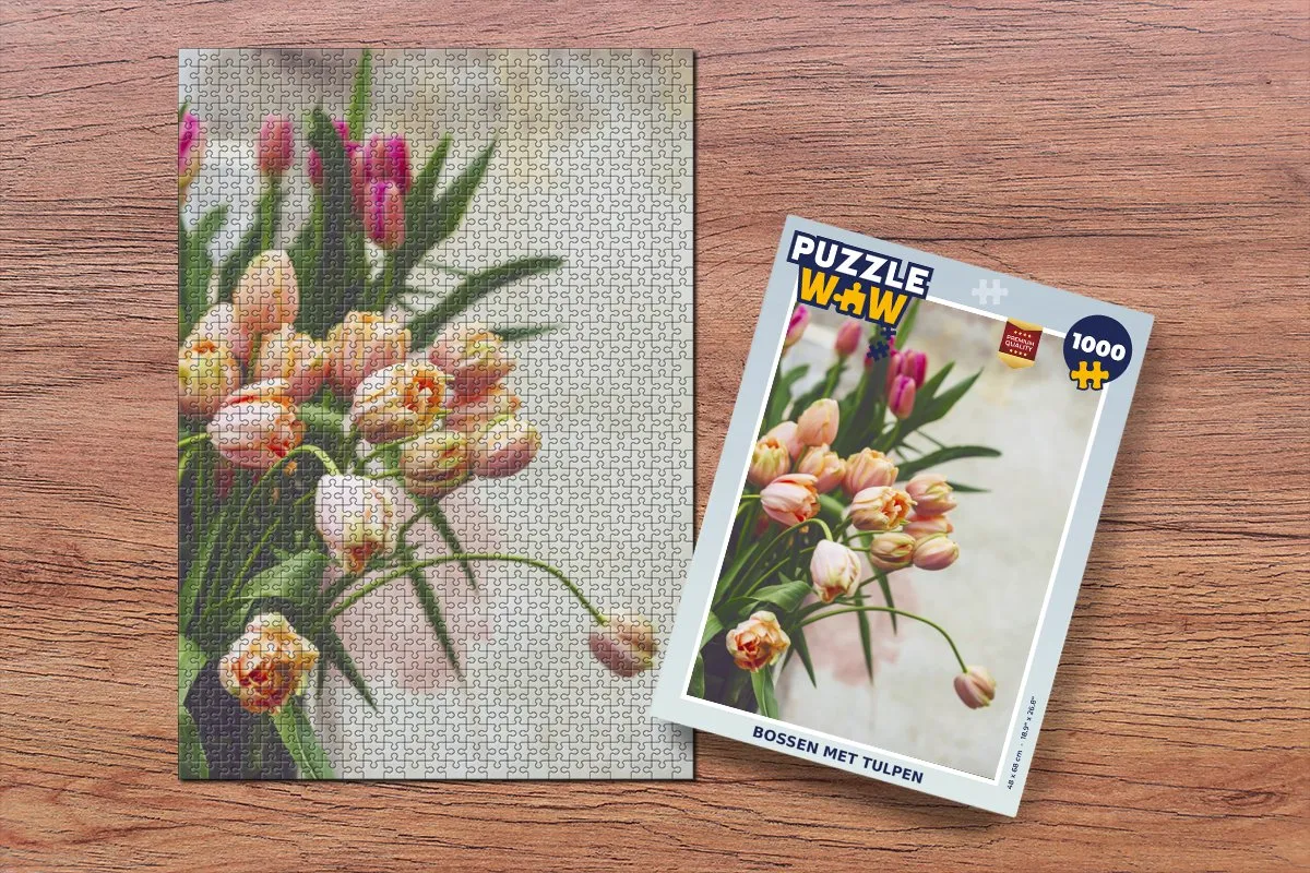 PuzzleWow Legpuzzel Bossen met tulpen 1000 Stuks - Multicolor