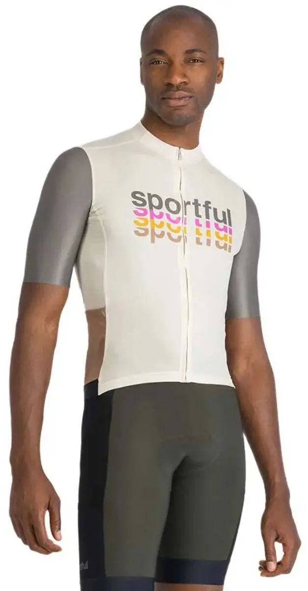 Sportful Supergiara 2 Logo Korte Mouw Wielertrui Beige M Man