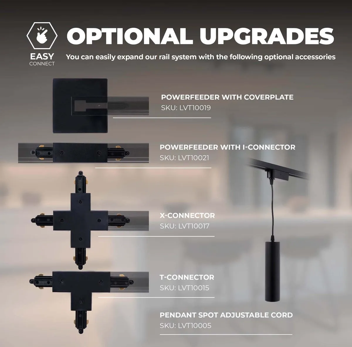 Ledvion LED Railverlichting 3M 7 Spots 2700K - Zwart