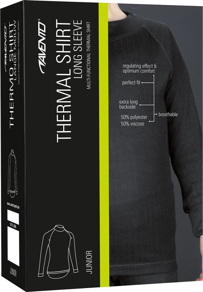 Avento Thermoshirt Kinderen 164 - Zwart - afbeelding 6 van 6