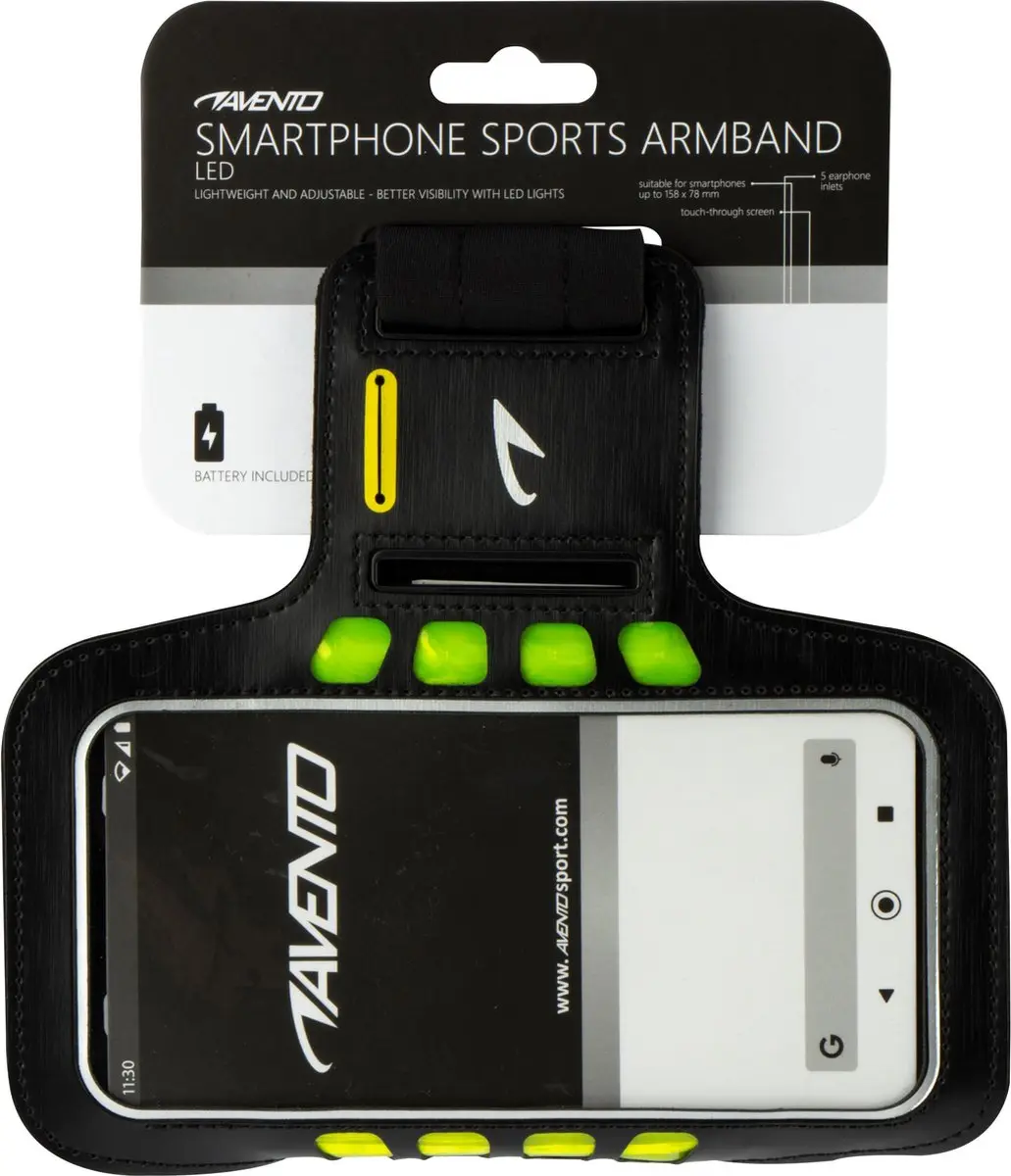 Avento Sportarmband LED Agda - Zwart - One Size