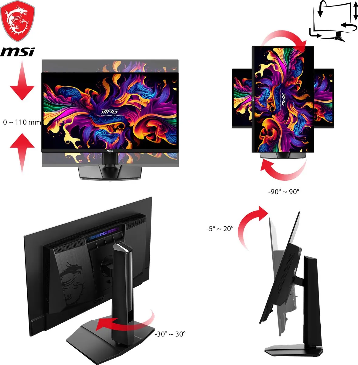 MSI MPG 271QRXDE QD-OLED Monitor - 2x HDMI 2.1