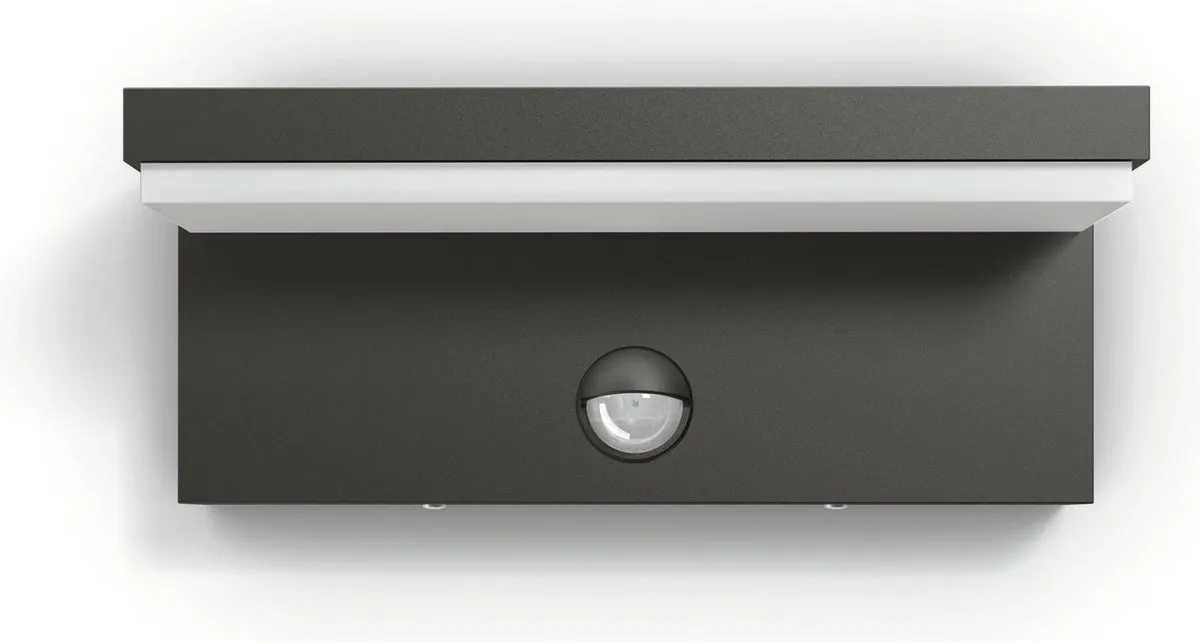 Philips Bustan Wandlamp 3,8W - Antraciet met Sensor