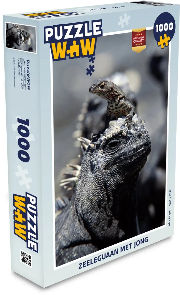 PuzzleWow Leguaan Dieren Familie Legpuzzel 1000 Stuks - Multicolor