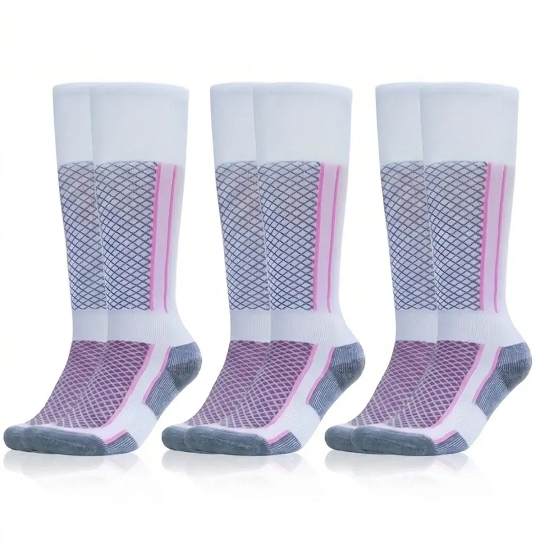 Wit roze ruitersokken unisex