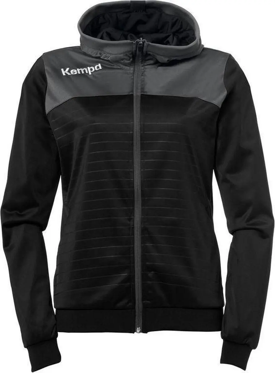 Kempa Emotion 2.0 Jas met Capuchon Dames Zwart-Antraciet Maat XXL