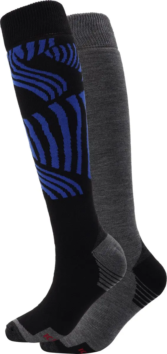 ICEPEAK ILSENBURG Skisok 2-pack Unisex-BlackBlue + Lead Grey 36/38