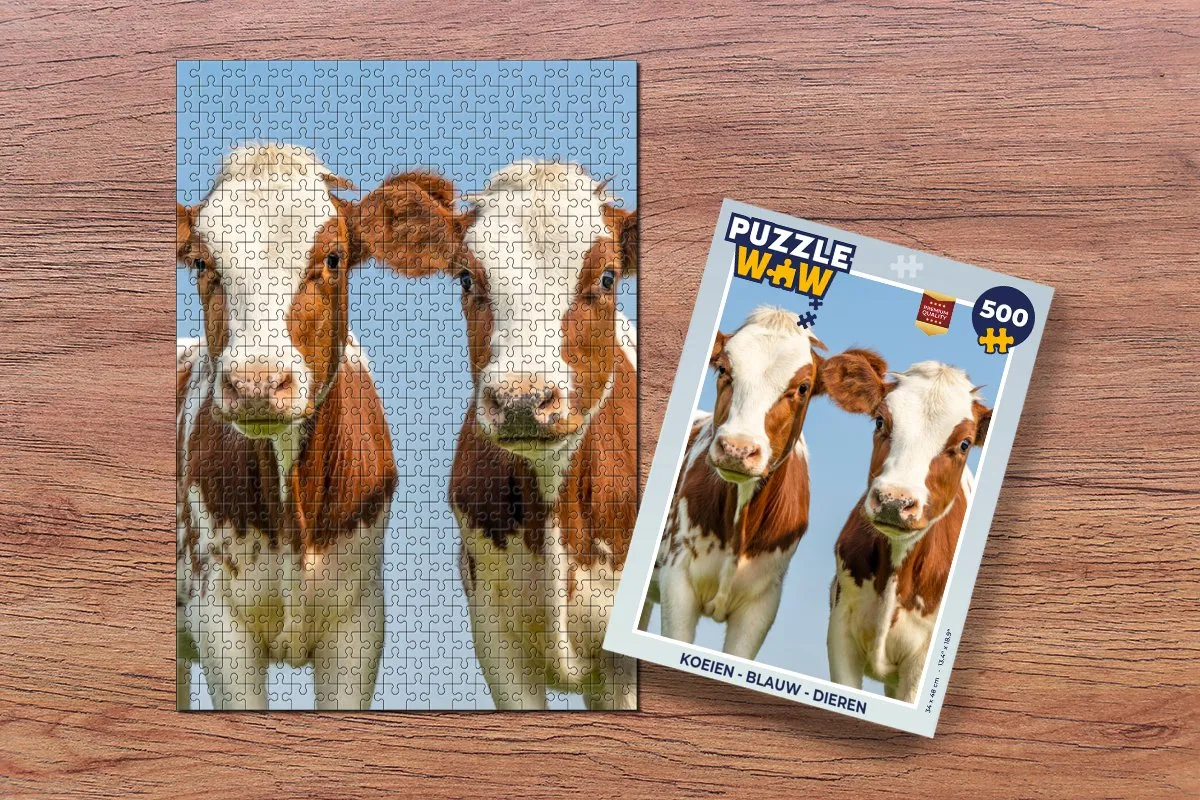 PuzzleWow Legpuzzel Koeien Lucht Boerderij 500 Stuks - Multicolor