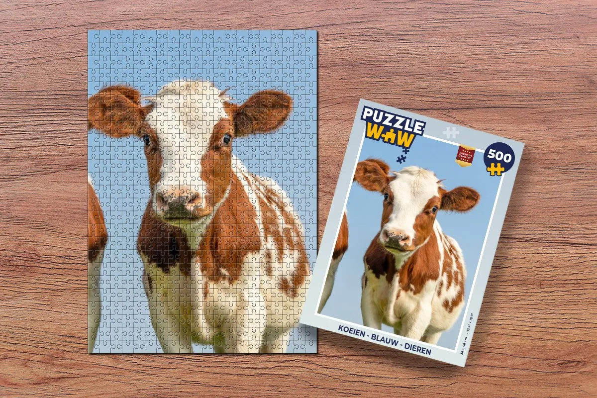 PuzzleWow Legpuzzel Koeien Lucht Boerderij 500 Stuks - Multicolor