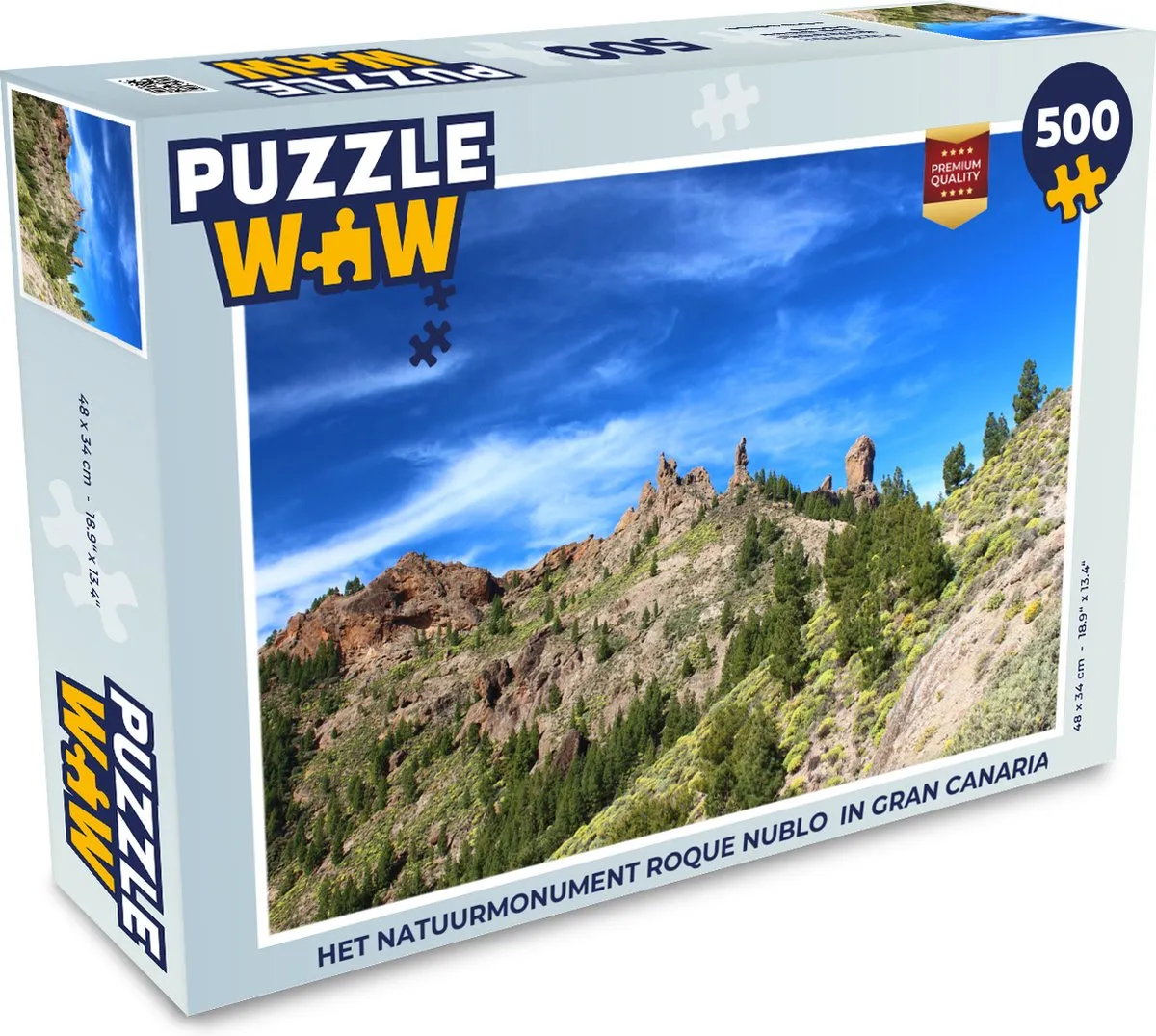 PuzzleWow Roque Nublo Gran Canaria Legpuzzel 500 Stuks - Multicolor