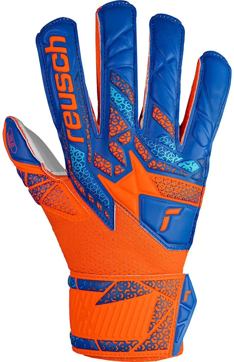 Reusch Attrakt Solid Finger Support Junior Keepershandschoenen 4 - Oranje/Blauw