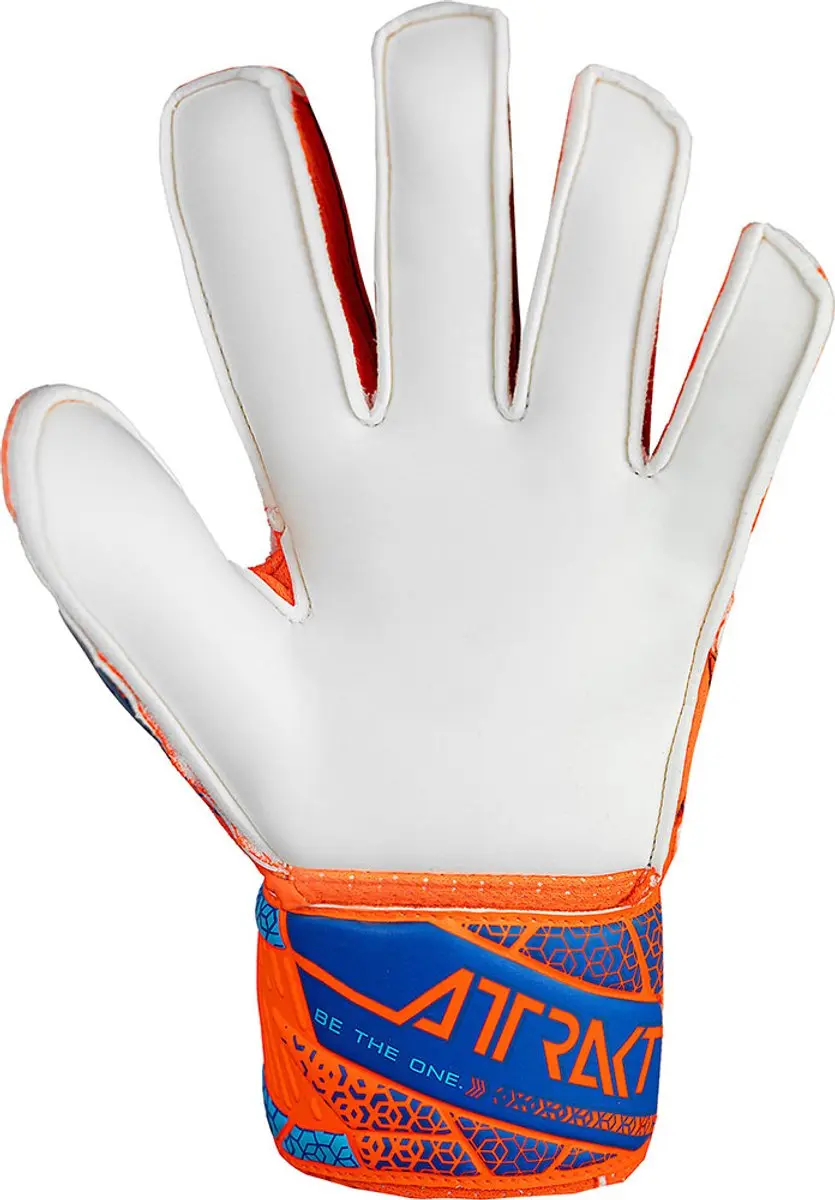 Reusch Attrakt Solid Finger Support Junior Keepershandschoenen 4 - Oranje/Blauw
