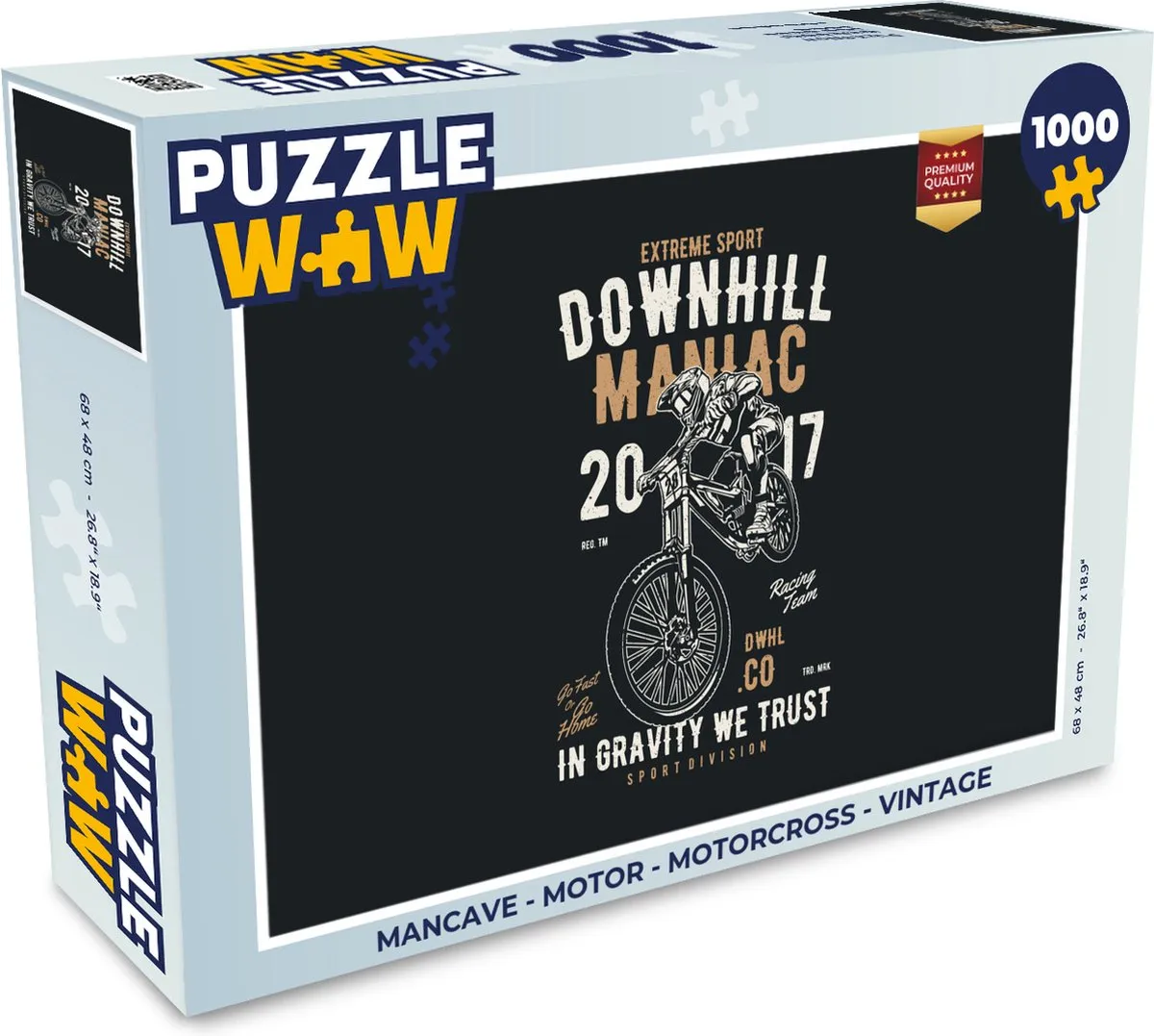 PuzzleWow Mancave Motorcross Legpuzzel 1000 Stuks - Multicolor