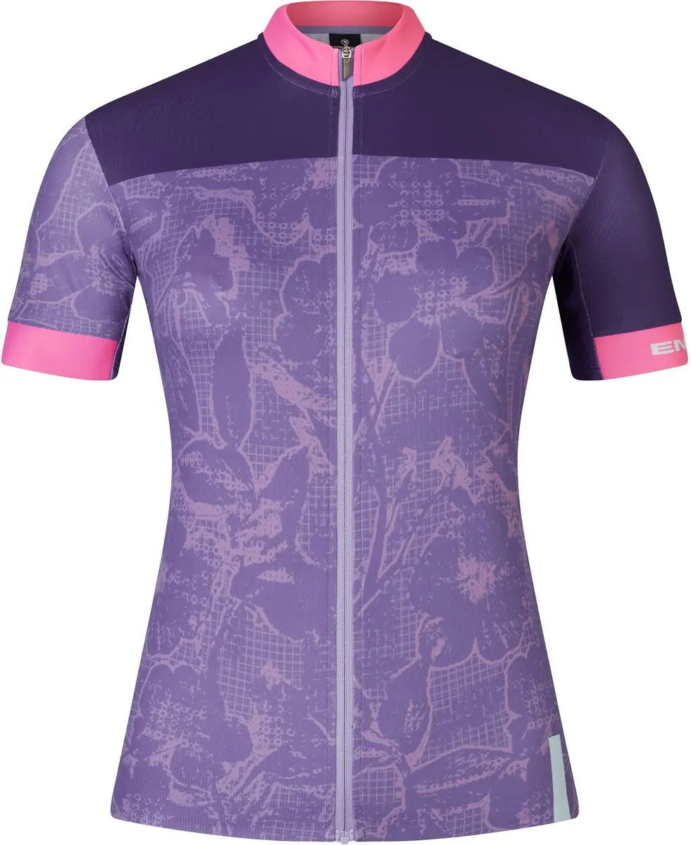 Endura Fs260 Floral Korte Mouw Wielertrui Paars XL Vrouw