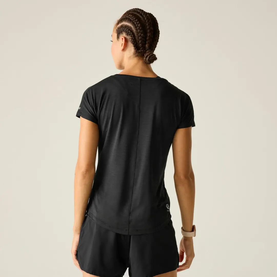 Dare 2b Vigilant Q-Wic Dames Fitness-T-Shirt DWT455 - Zwart