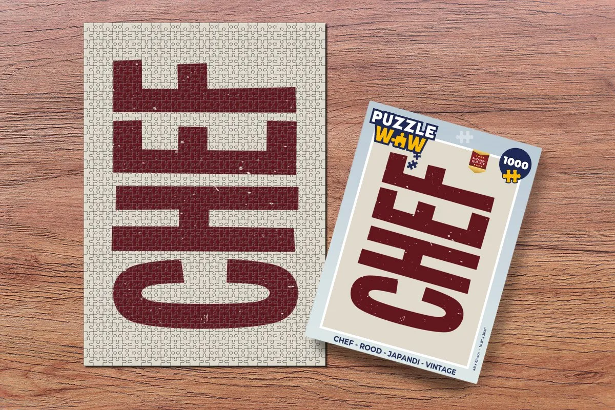 PuzzleWow Puzzel Chef Legpuzzel 1000 Stuks - Rood/Beige