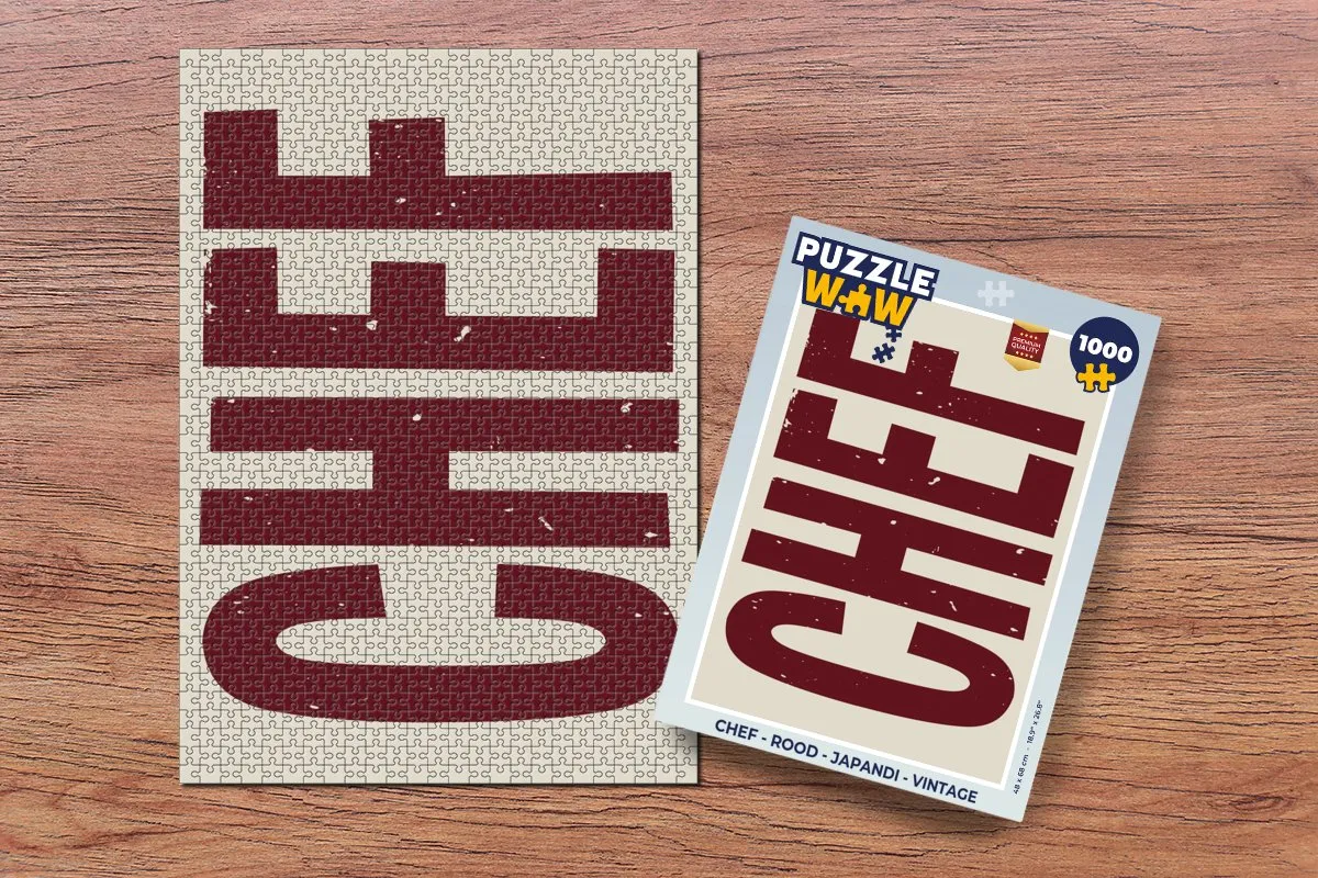 PuzzleWow Puzzel Chef Legpuzzel 1000 Stuks - Rood/Beige