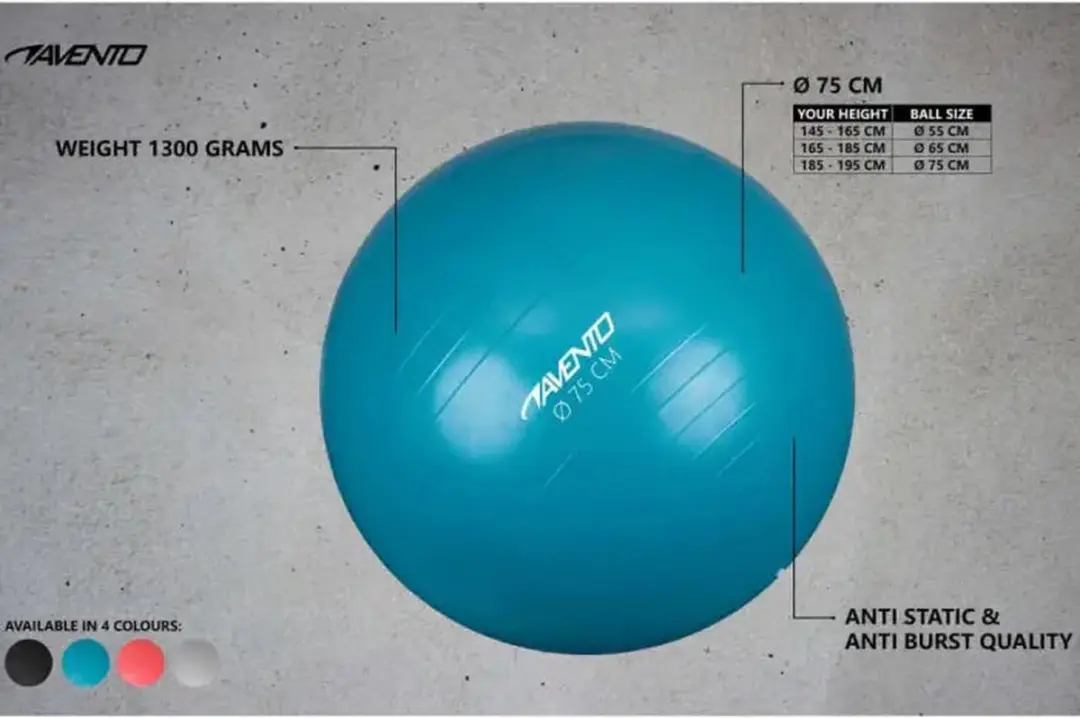 Avento Fitnessbal Ø75cm - Zilver