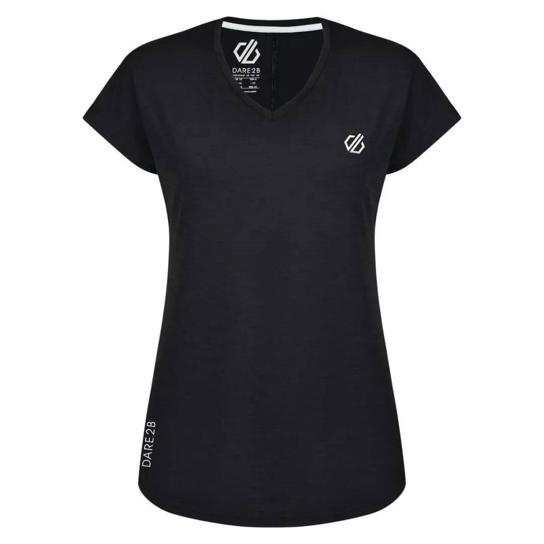 Dare 2B, Vigilant Lichtgewicht Sneldrogend Q-Wic Dames Fitness-T-Shirt, Black, M