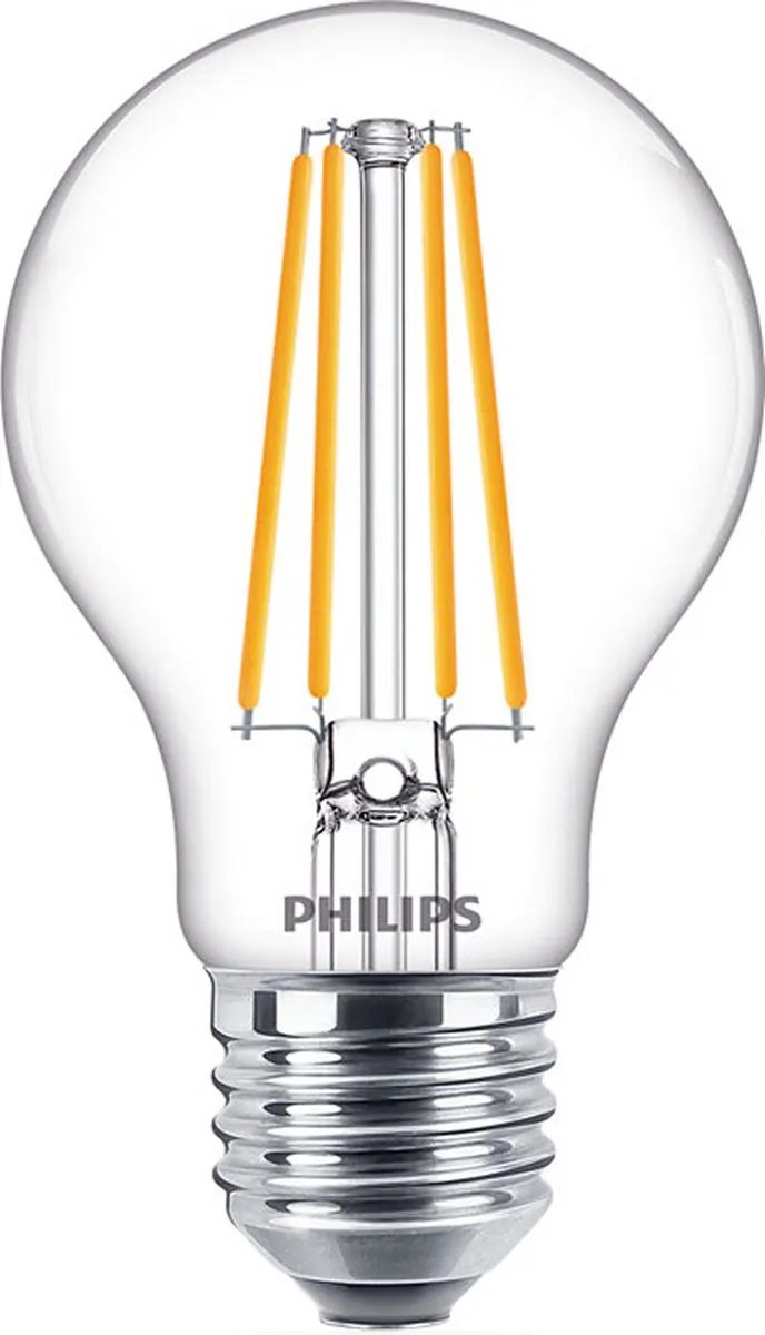 Philips LED Filament E27 8.5W Warm Wit - Helder Glas