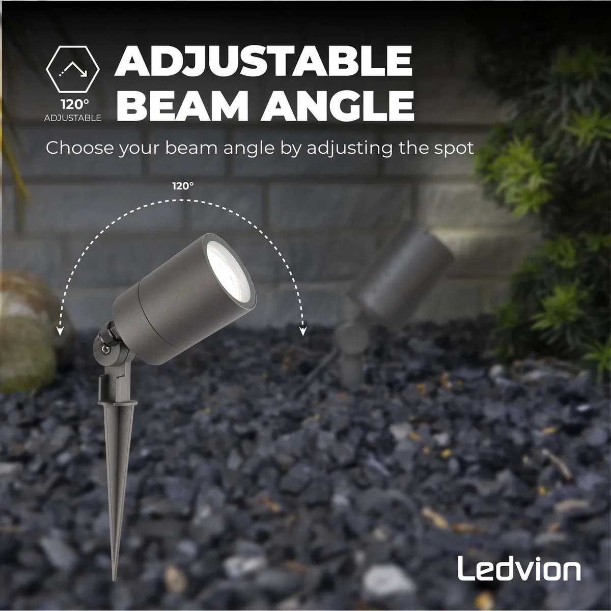 LEDVION 6x LED Prikspots Antraciet IP65 5W 6500K