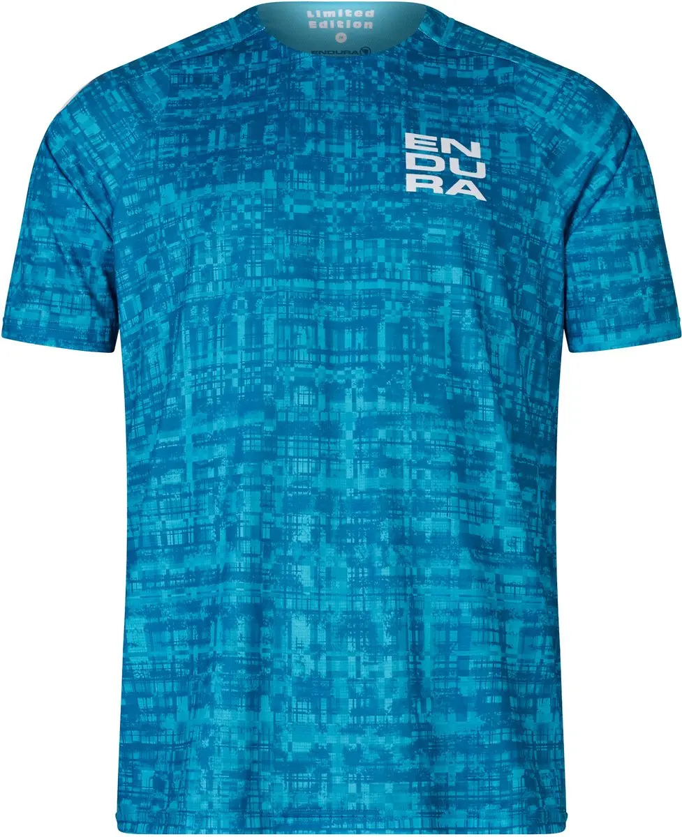 Endura Grid Ltd Print Korte Mouw Enduro Trui Blauw XL Man