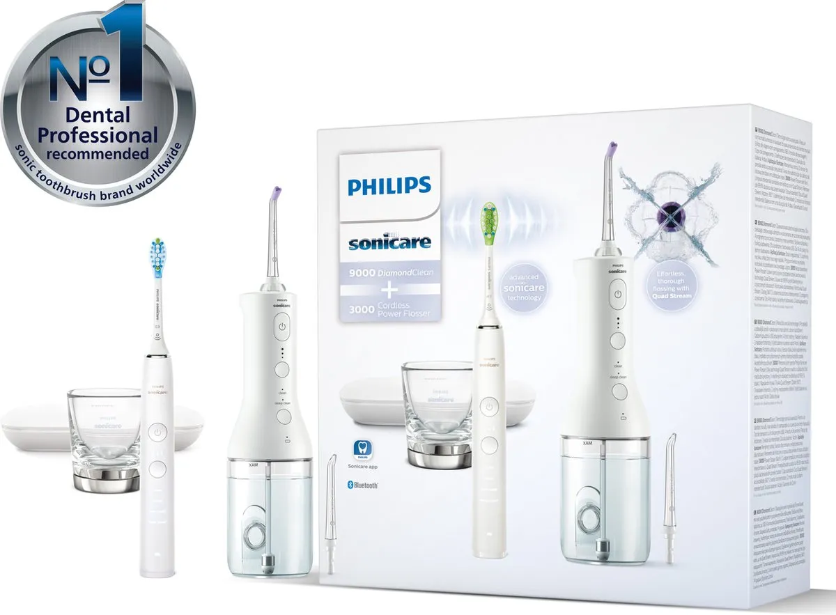 Philips Sonicare DiamondClean 9000 & Power Flosser 3000 - Wit