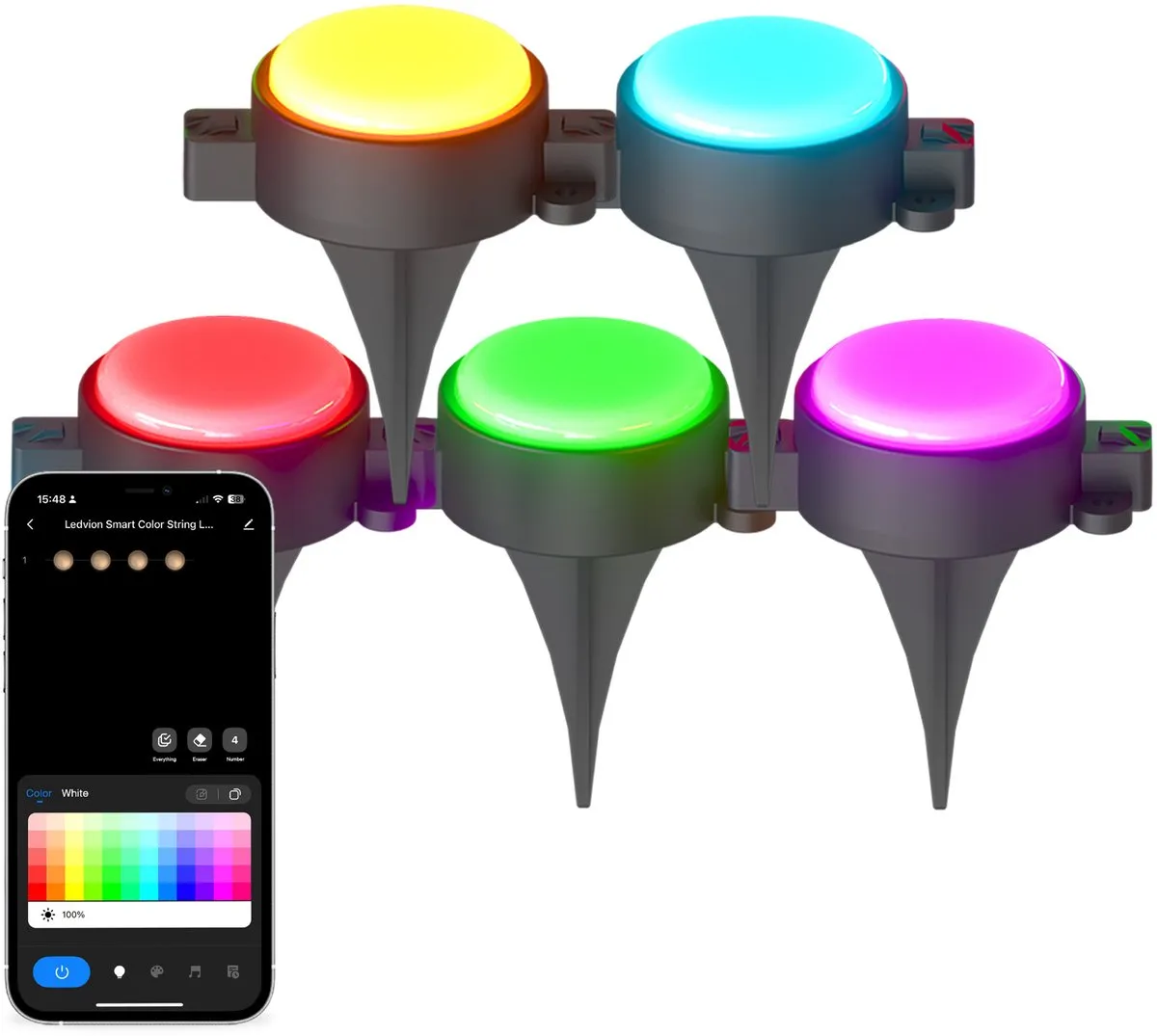 Ledvion LED Prikspot Set RGBIC 15 Stuks