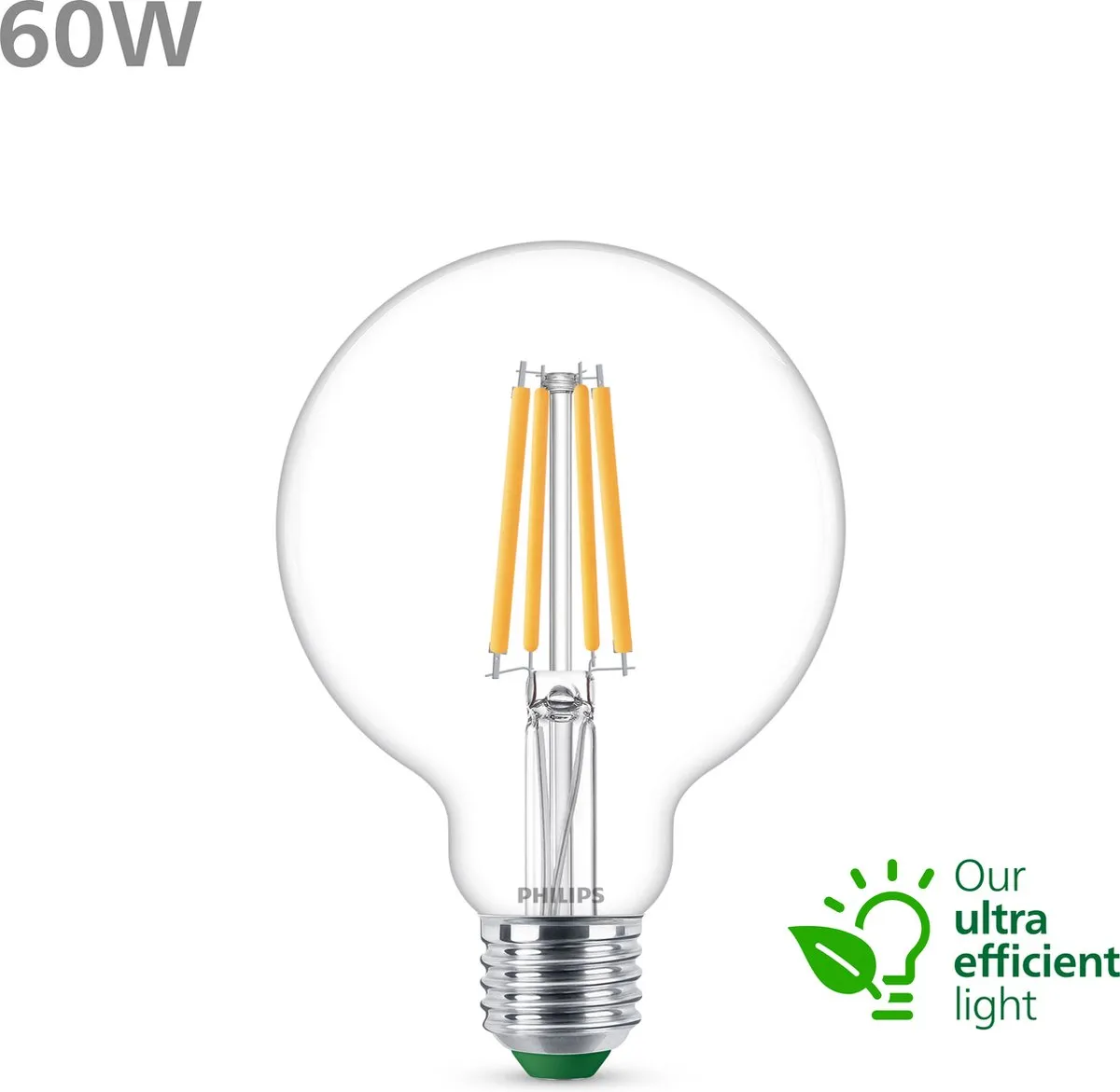 Philips Ultra Efficient LED Globe 4W - 4000K - E27 - Helder