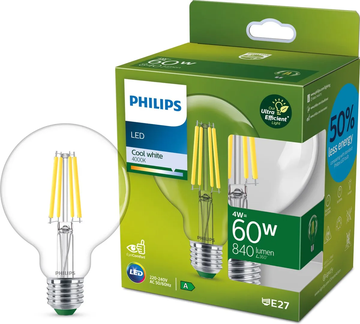 Philips Ultra Efficient LED Globe 4W