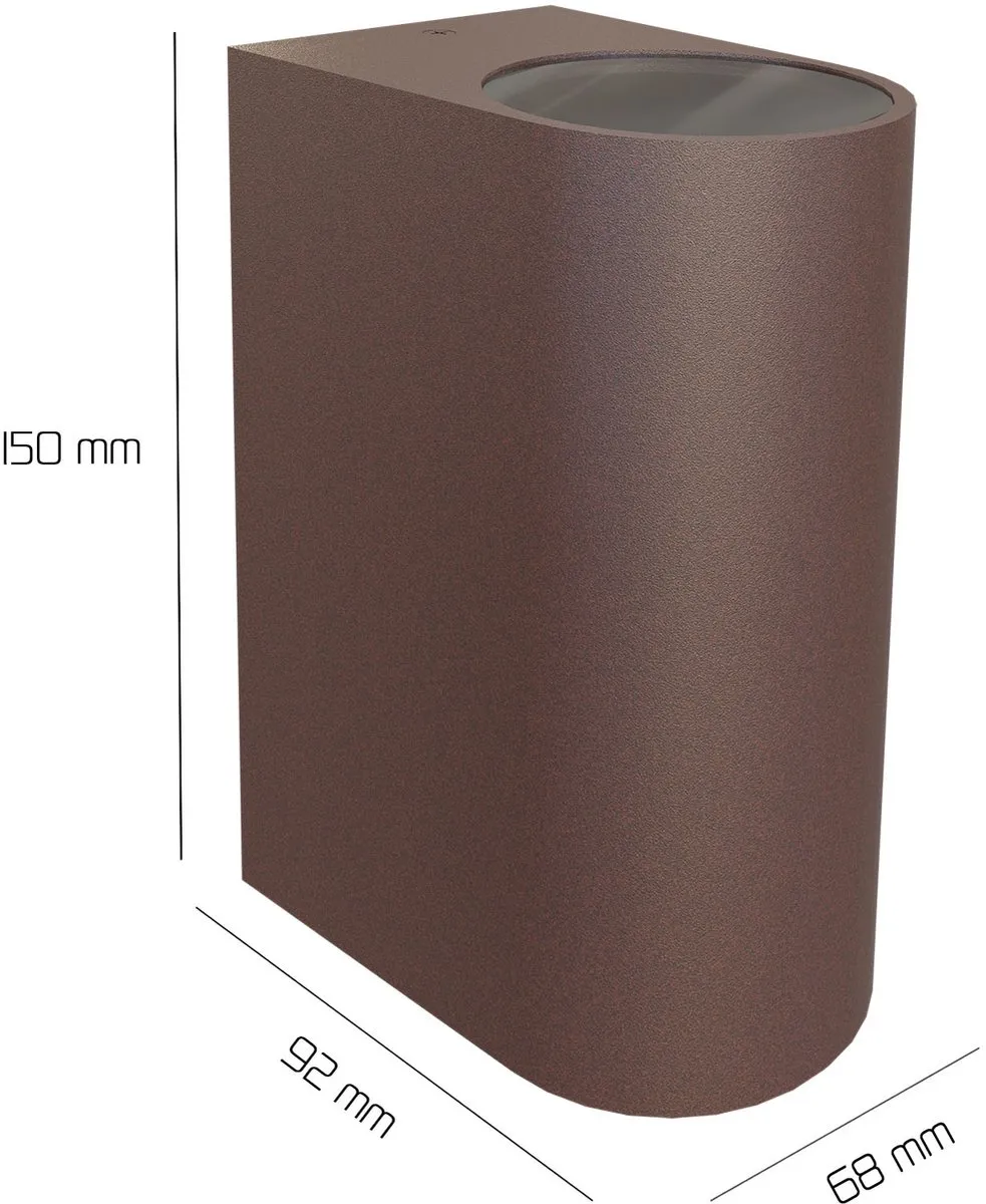LEDVION Wandlamp Buiten Santa Barbara Roest - 2x GU10