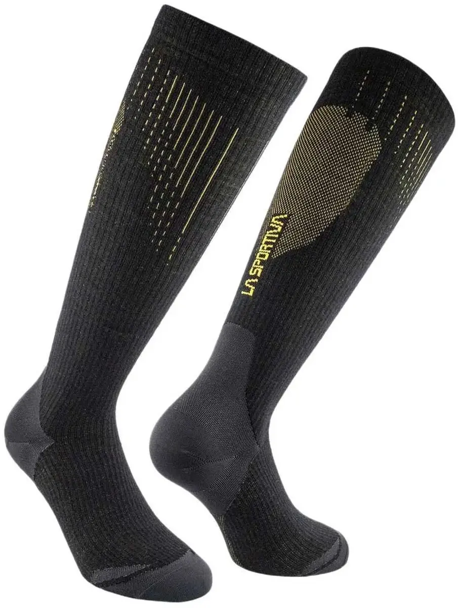La Sportiva Wool Tech Sokken - 38-40 - Zwart/Geel