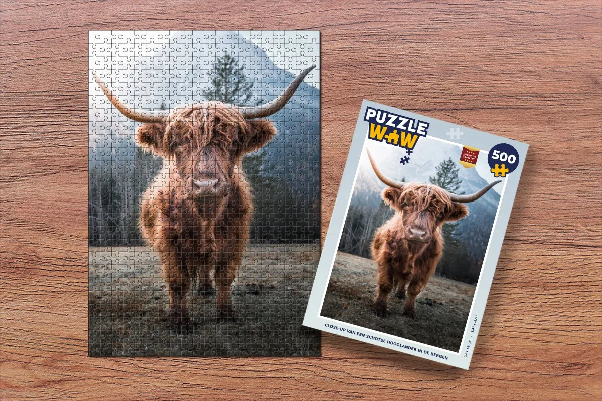 PuzzleWow Schotse Hooglander Legpuzzel 500 Stuks - Multicolor