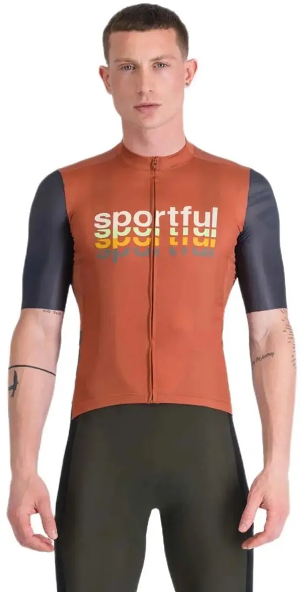 Sportful Supergiara 2 Logo Korte Mouw Wielertrui Oranje S Man