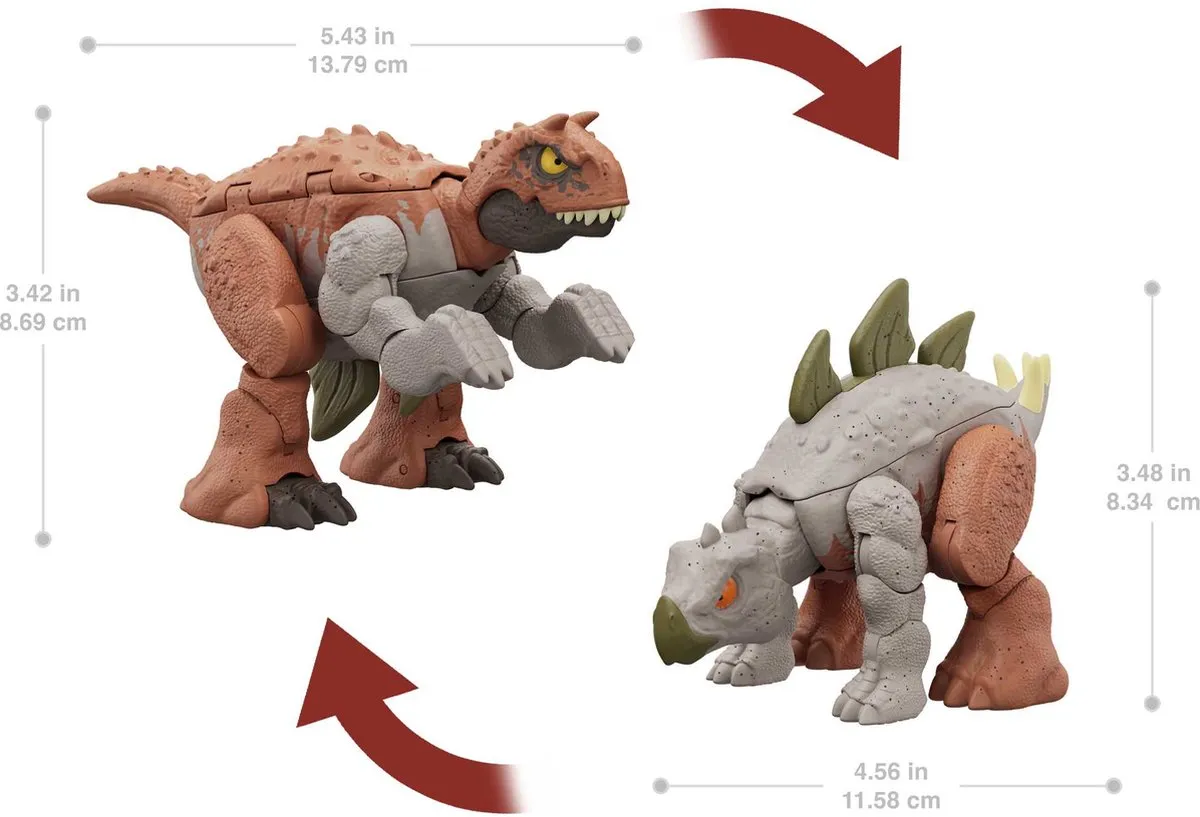 Jurassic World Woeste Wisselaars Carnotaurus & Stegosaurus HLP07 - afbeelding 5 van 6