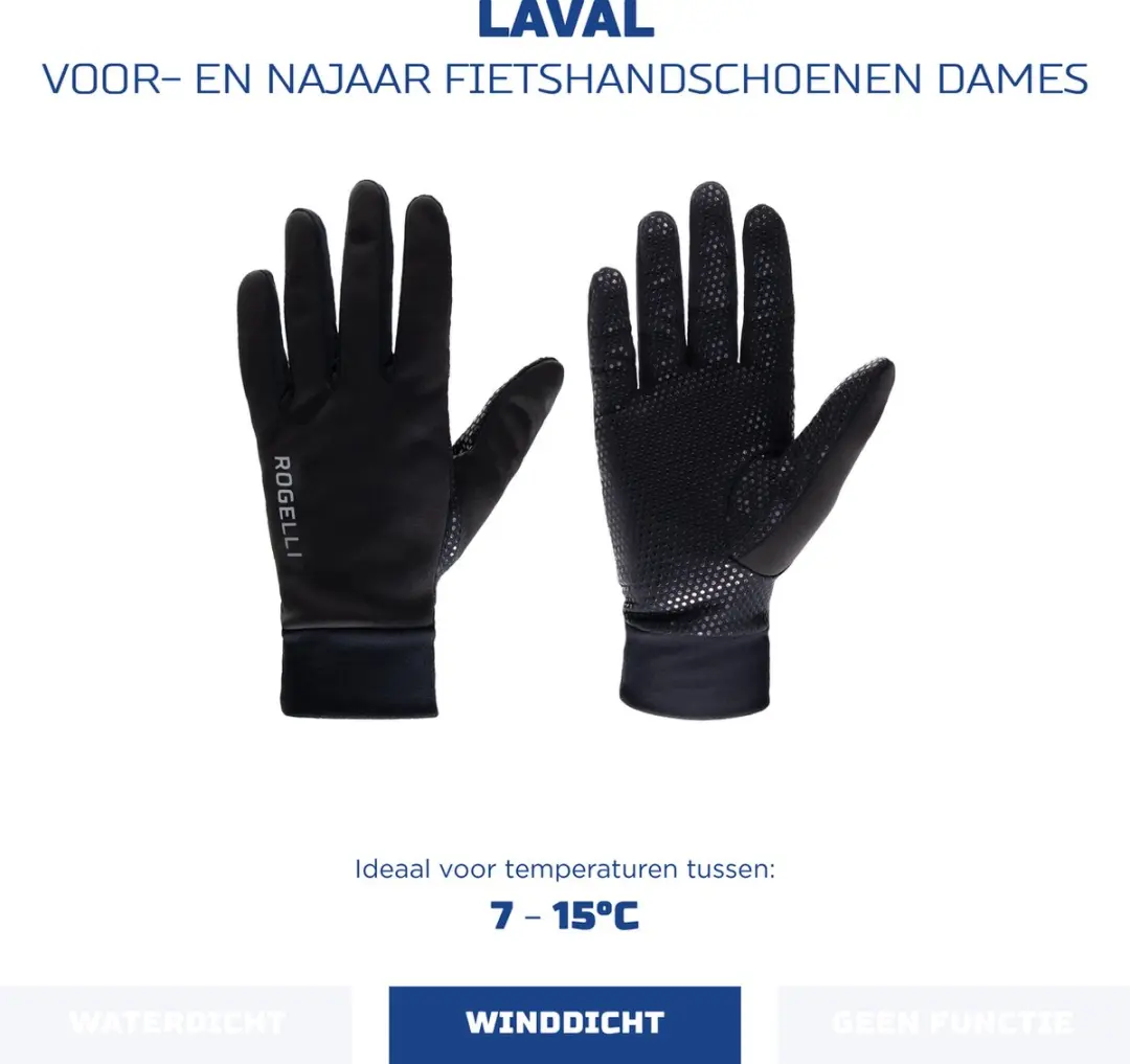 Rogelli Laval Dames Fietshandschoenen - Winddicht - Maat M - afbeelding 2 van 6