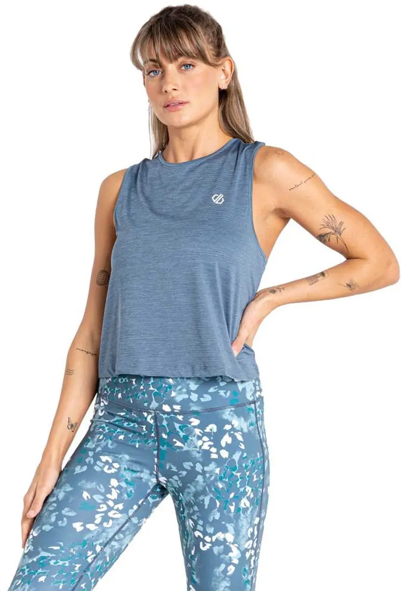 Dare2b Meditate Crop Top Mouwloos T-shirt Blauw 46 Vrouw