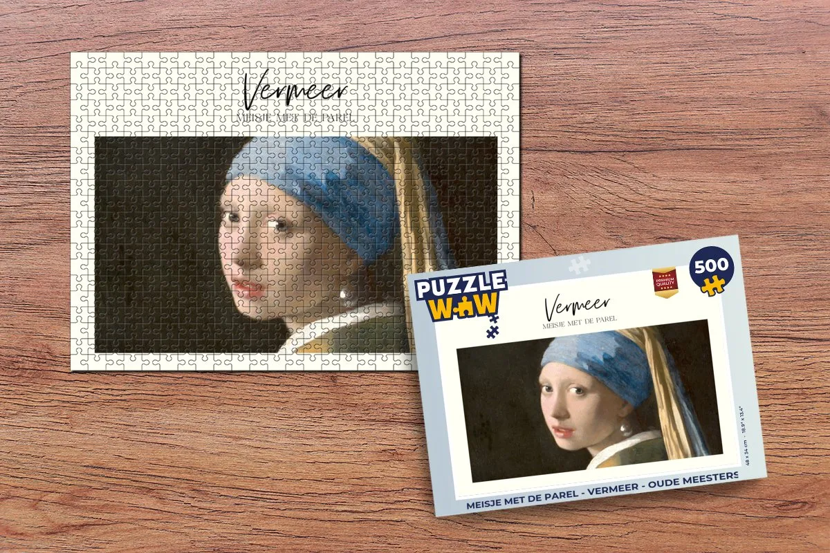 PuzzleWow Vermeer Meisje met de parel Legpuzzel 500 Stuks - Multicolor